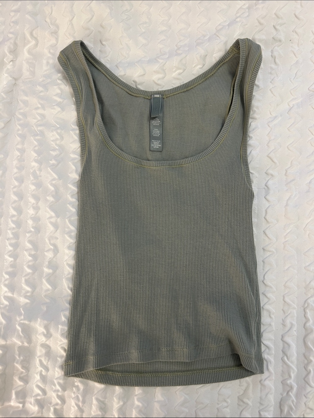 Skims Ribbed Tank Top - Sage Green